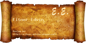 Eitner Edvin névjegykártya